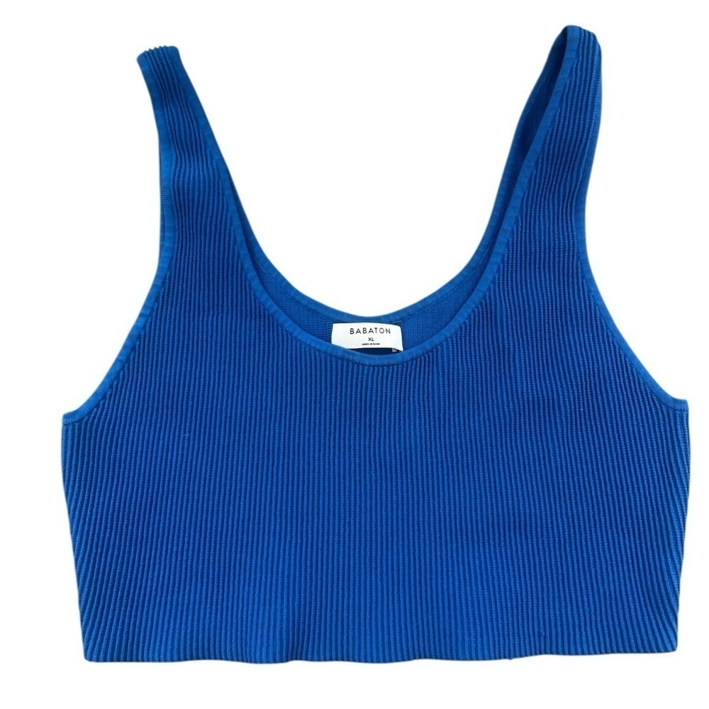Babaton Vibrant Blue Ribbed Top Size XL